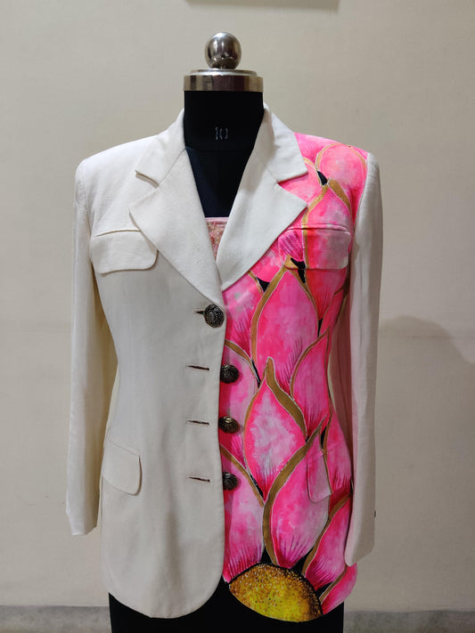 Hand - Painted Lotus Blazer