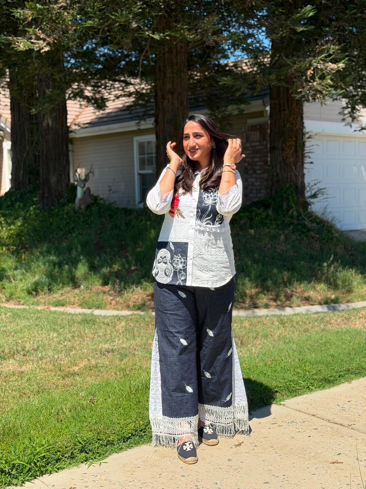 GHP² Chikankari Denim Coord